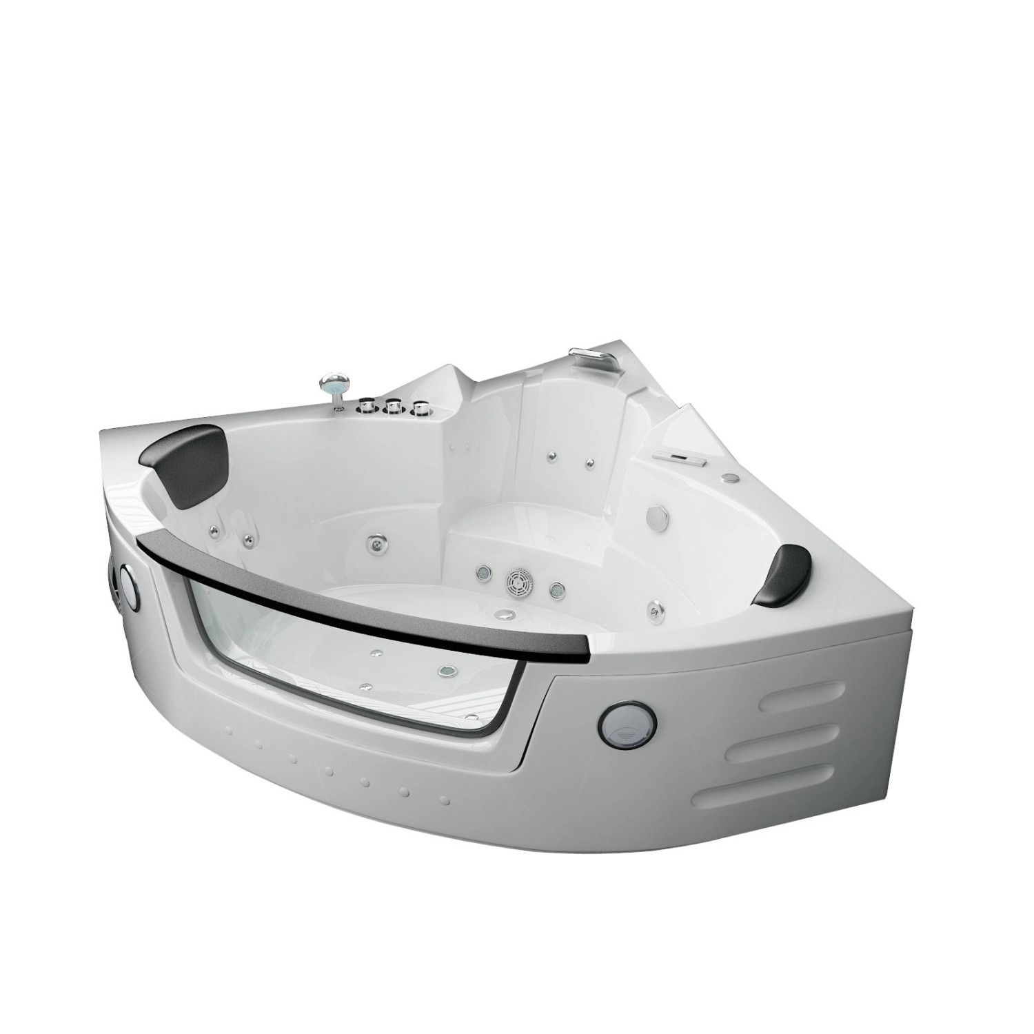 Jet-Line Eckwhirlpool Villa Carlotta 140cm in Weiß mit Heizung und Unterwas günstig online kaufen