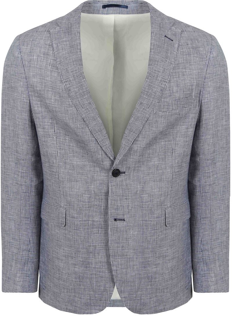 Suitable Blazer Pepita Leinen Blau - Größe 46 günstig online kaufen