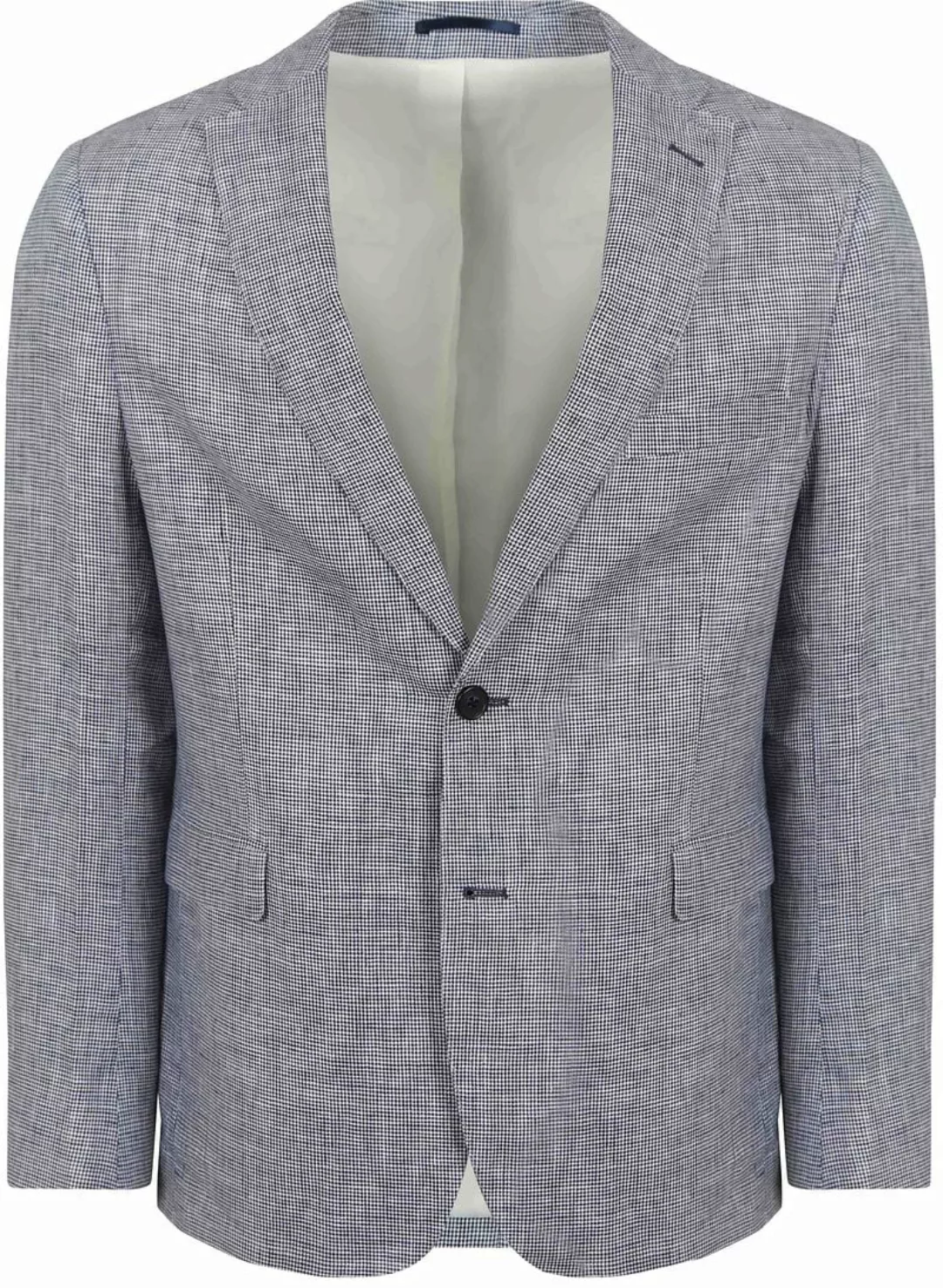 Suitable Blazer Pepita Leinen Blau - Größe 56 günstig online kaufen