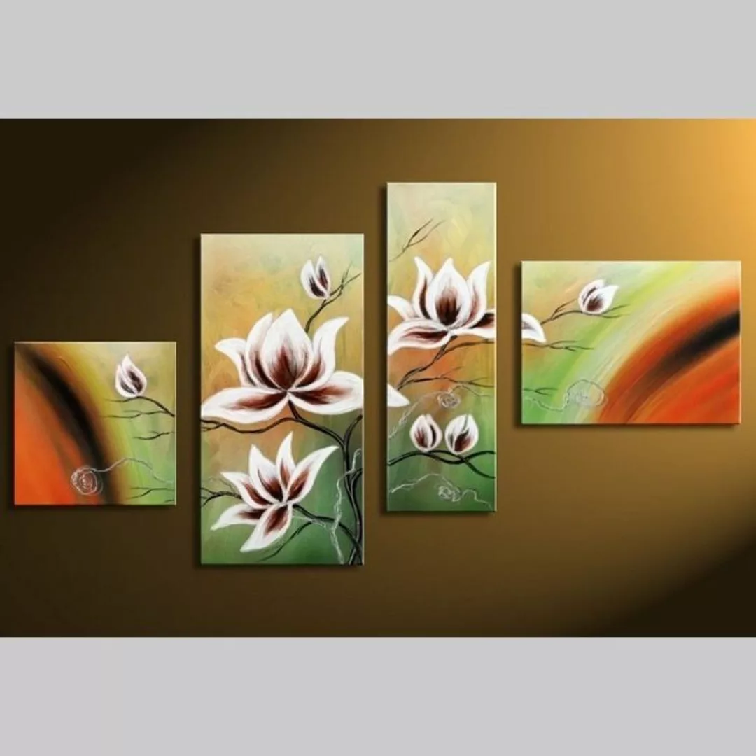4 Leinwandbilder MAGNOLIA (9) 120 x 70cm Handgemalt günstig online kaufen