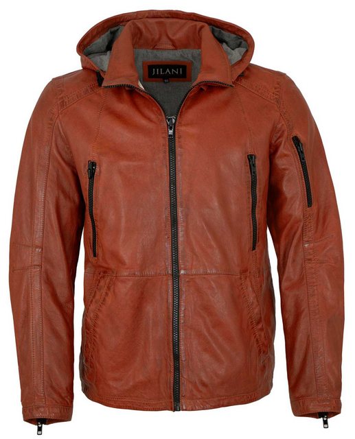 Jilani Lederjacke Zecko-2 Jilani - Herren Lederjacke Kapuze Lammnappa burne günstig online kaufen