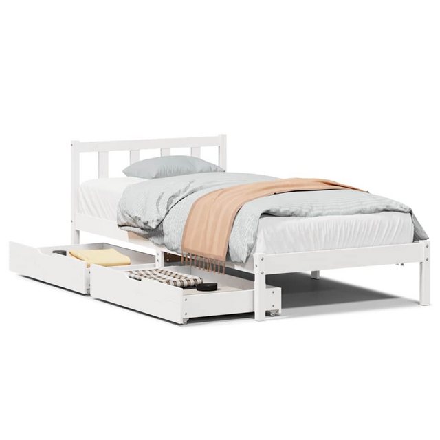 vidaXL Bett, Massivholzbett ohne Matratze Weiß 90x190 cm Kiefernholz günstig online kaufen