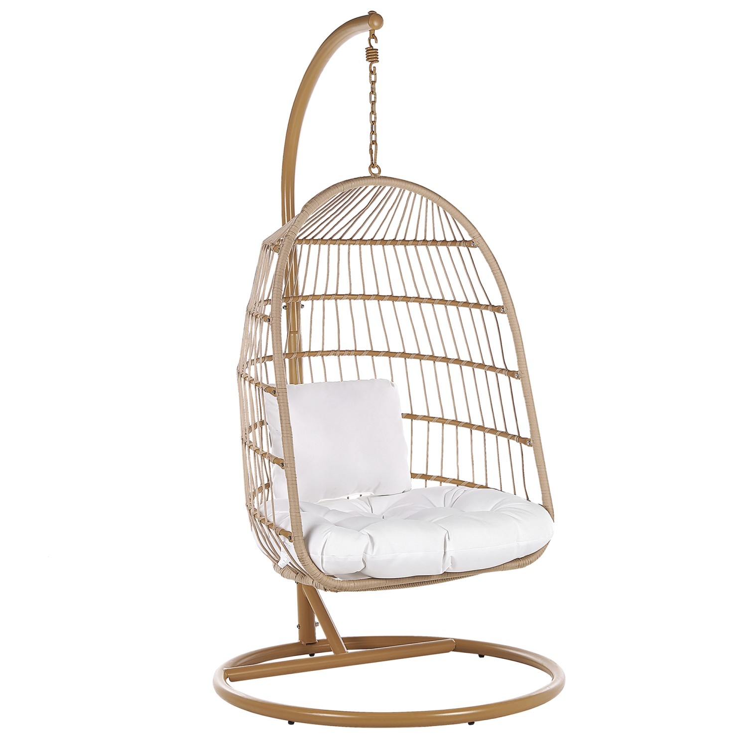 Beliani Hängesessel Naturfarben Beige Weiss 102x102x200 günstig online kaufen