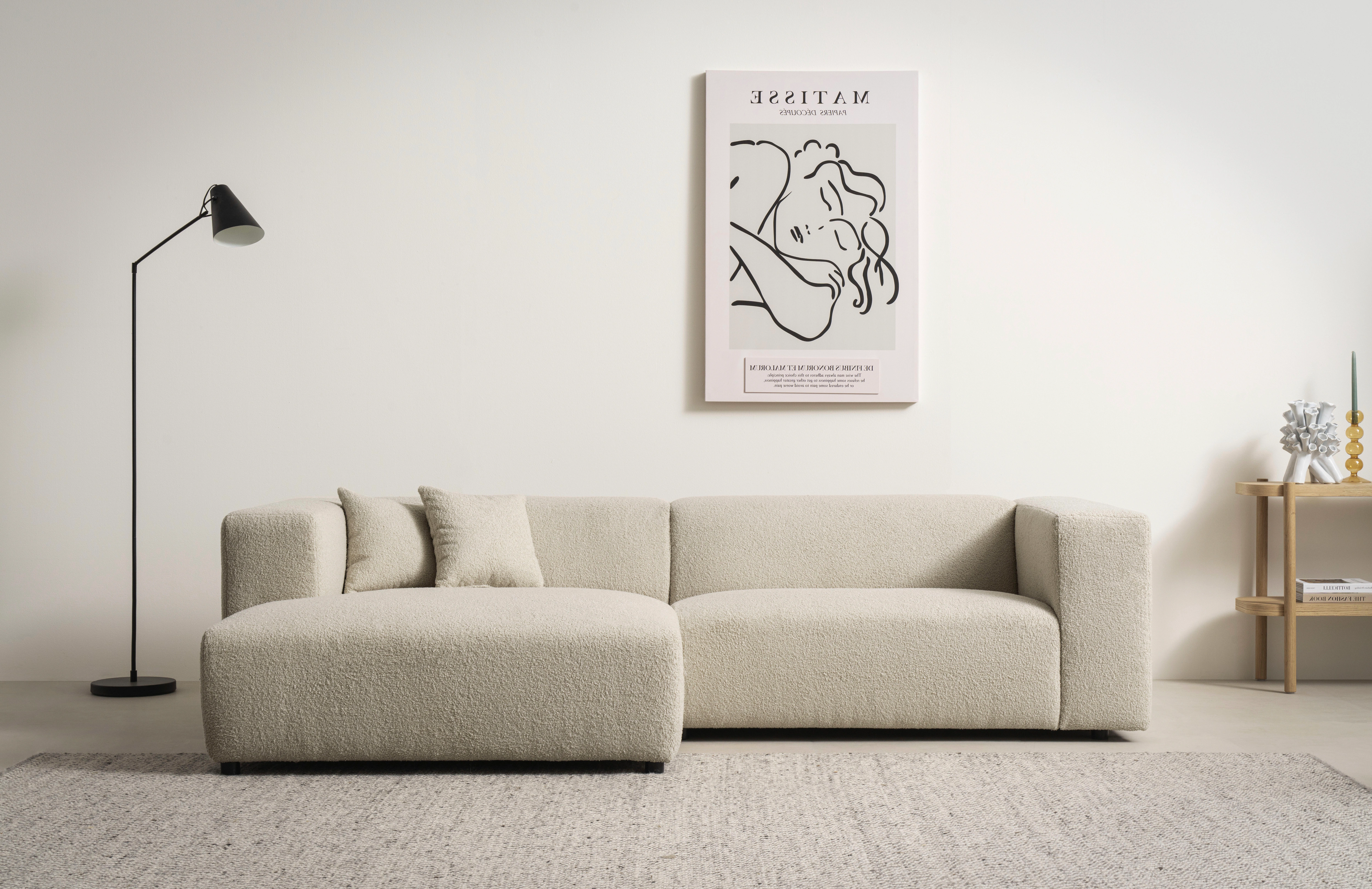 andas Ecksofa "BAKELS, L-Form in Cord oder Boucle-Stoff, moderne Couch", wa günstig online kaufen