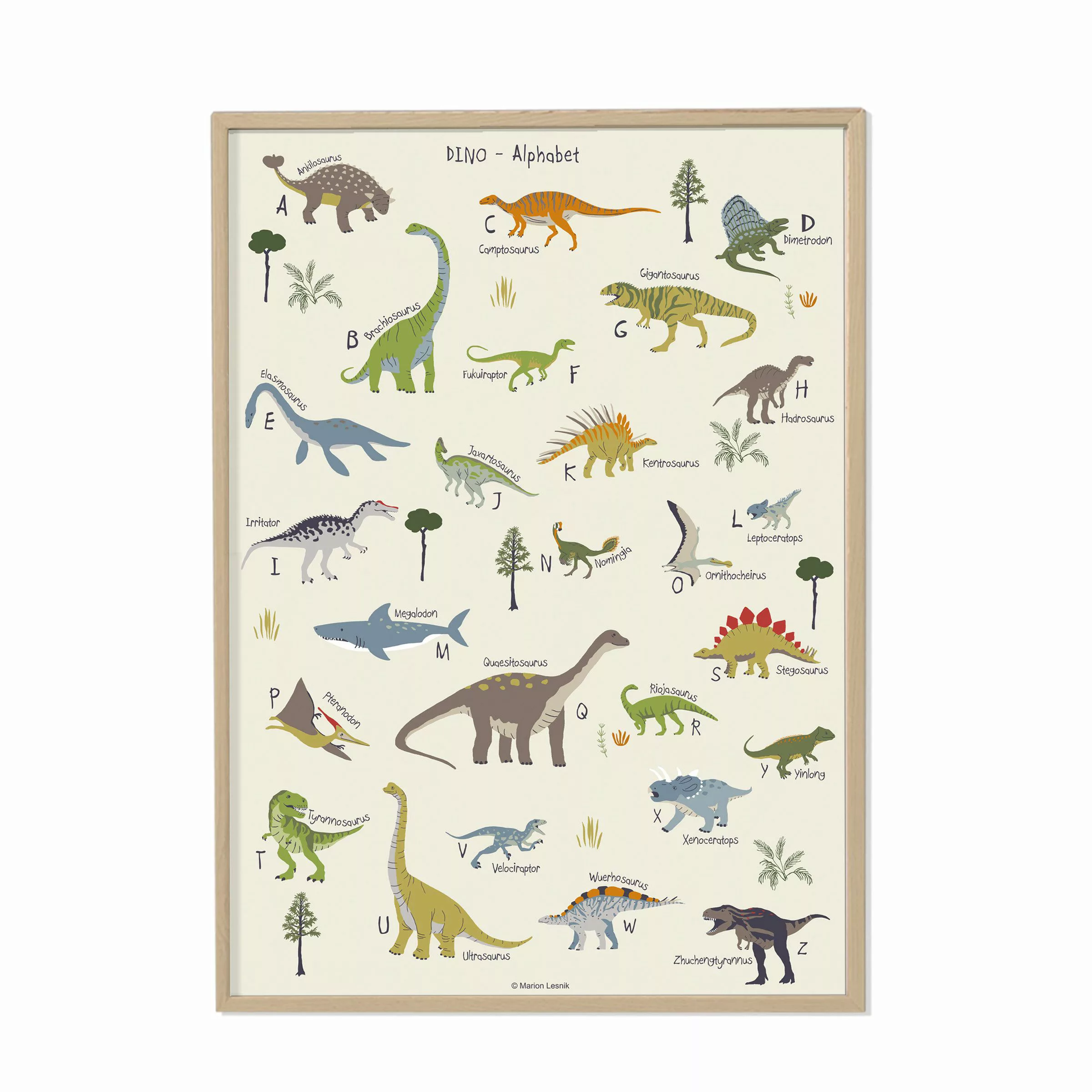 Designforlittleones Poster Dinosaurier ABC Poster, 50 günstig online kaufen