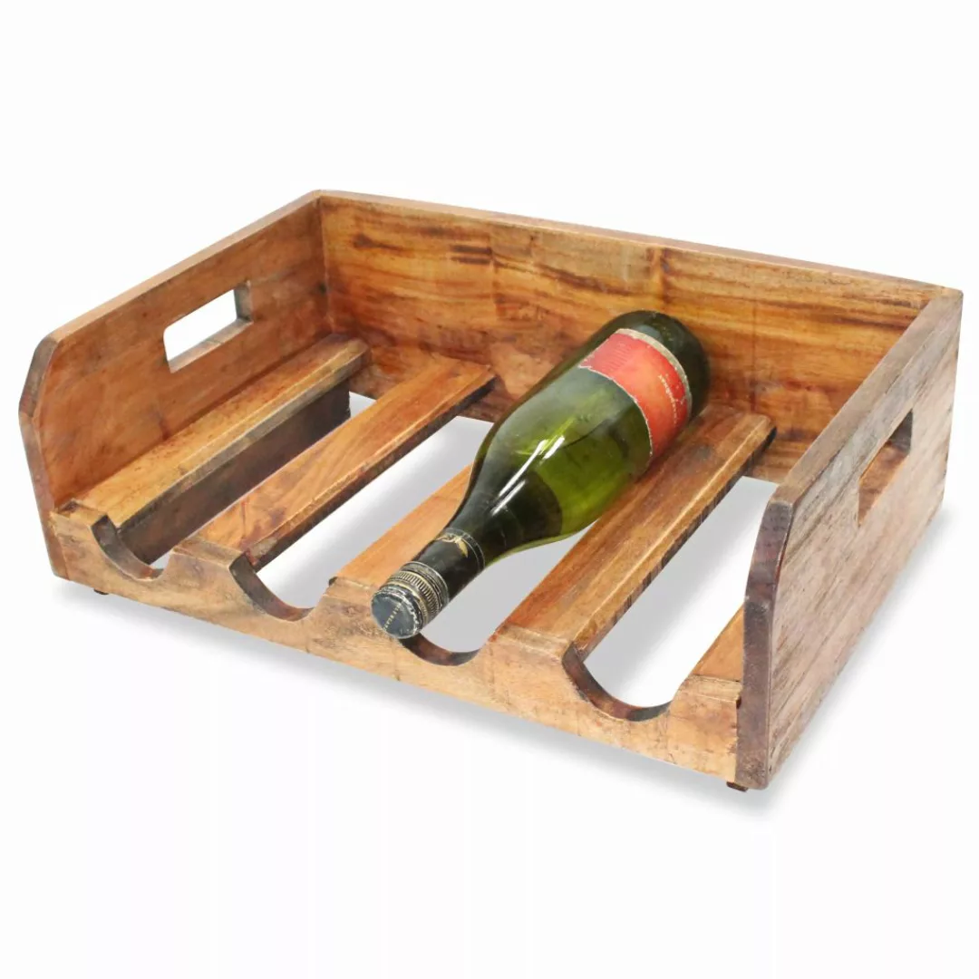 Weinregale 4 Stk. Für 16 Flaschen Recyceltes Massivholz günstig online kaufen