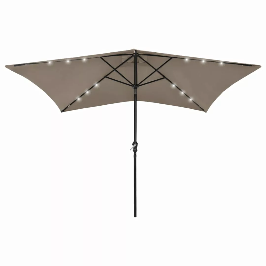 Sonnenschirm Mit Leds Und Stahl-mast Taupe 2x3 M günstig online kaufen