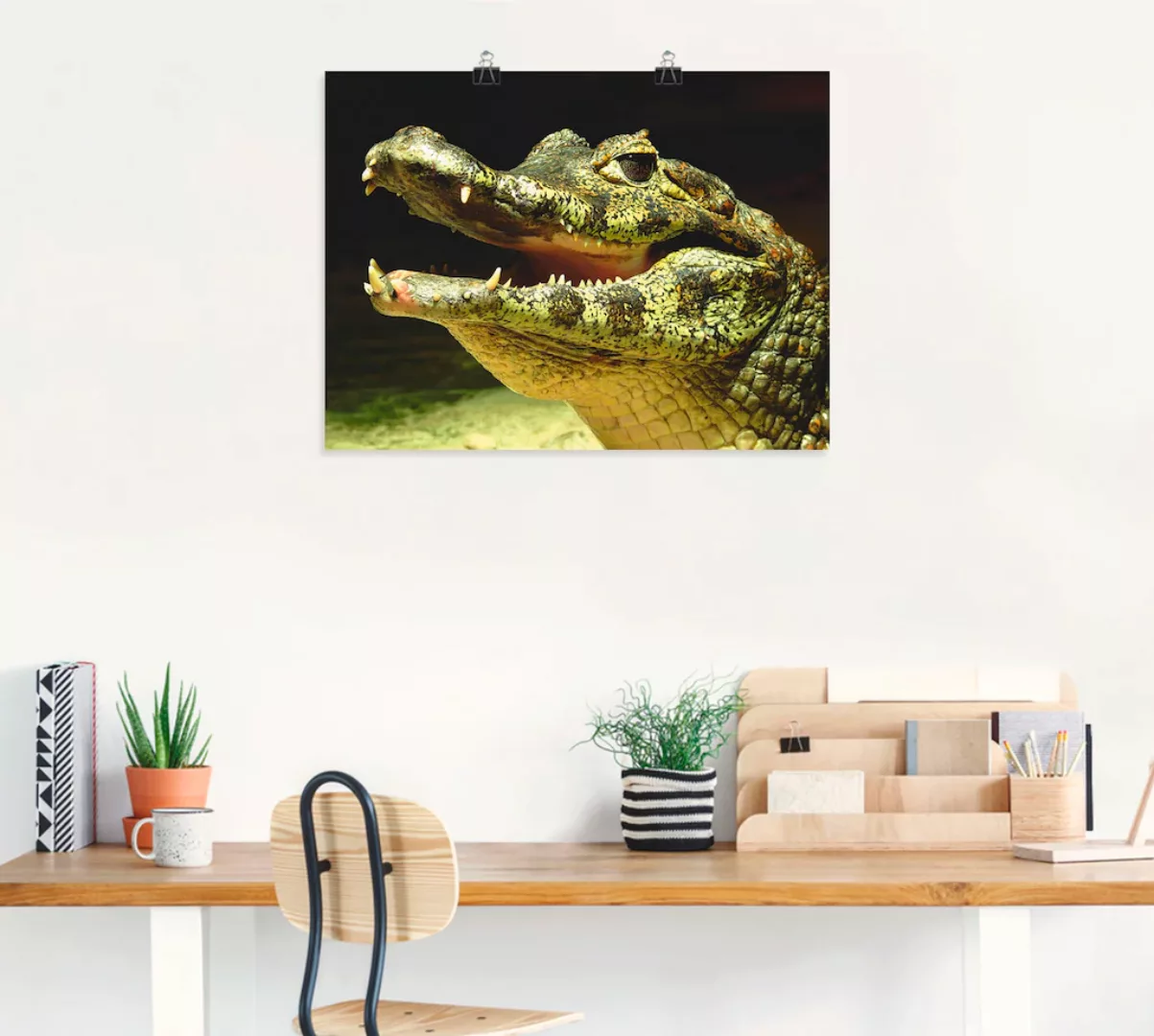 Artland Wandbild "Ein lächelndes Krokodil", Wassertiere, (1 St.) günstig online kaufen