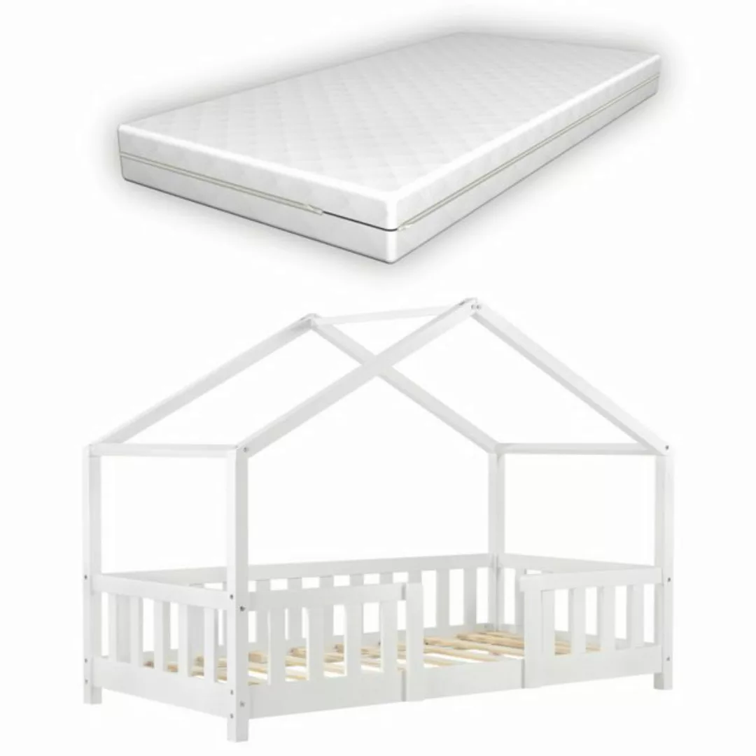 en.casa Kinderbett (Bett und Matratzen), »Treviolo« Hausbett mit Matratze W günstig online kaufen