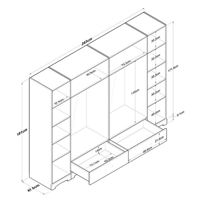 Skye Decor Kleiderschrank RAN4554 günstig online kaufen