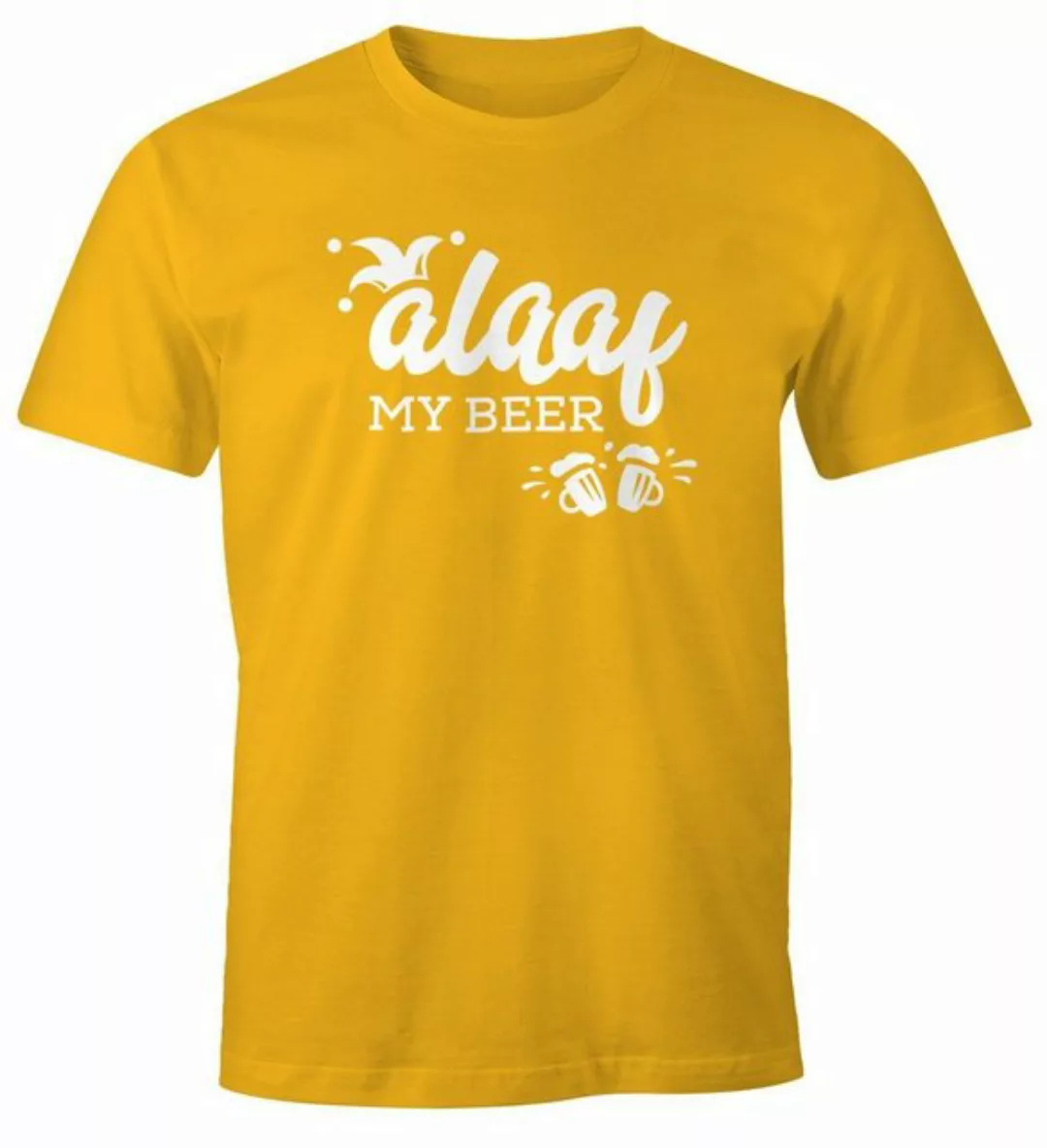 MoonWorks Print-Shirt Herren T-Shirt Alaaf My beer Wortspiel Fasching Fastn günstig online kaufen