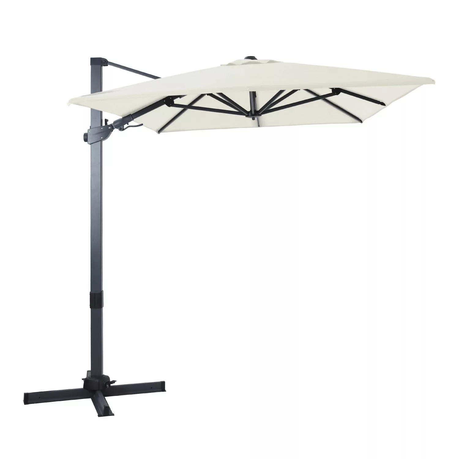 Axi Ampelschirm Milad Premium 200 cm x 300 cm Anthrazit/Beige günstig online kaufen