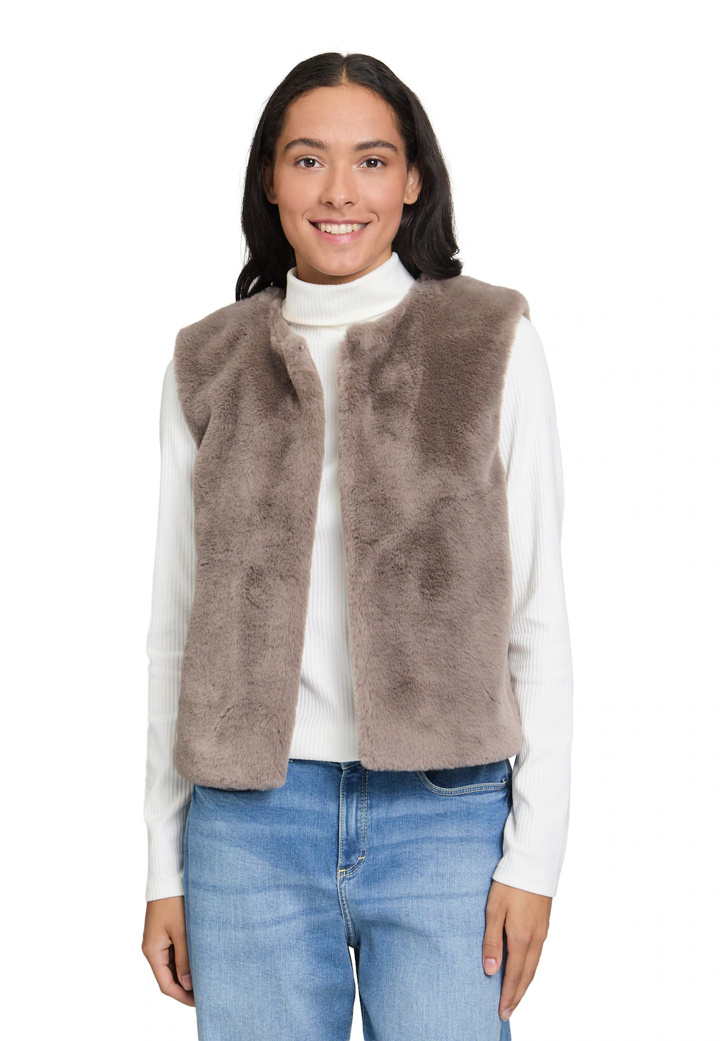 Cartoon Plüschweste "Cartoon Damen Fake Fur-Weste unifarben" günstig online kaufen