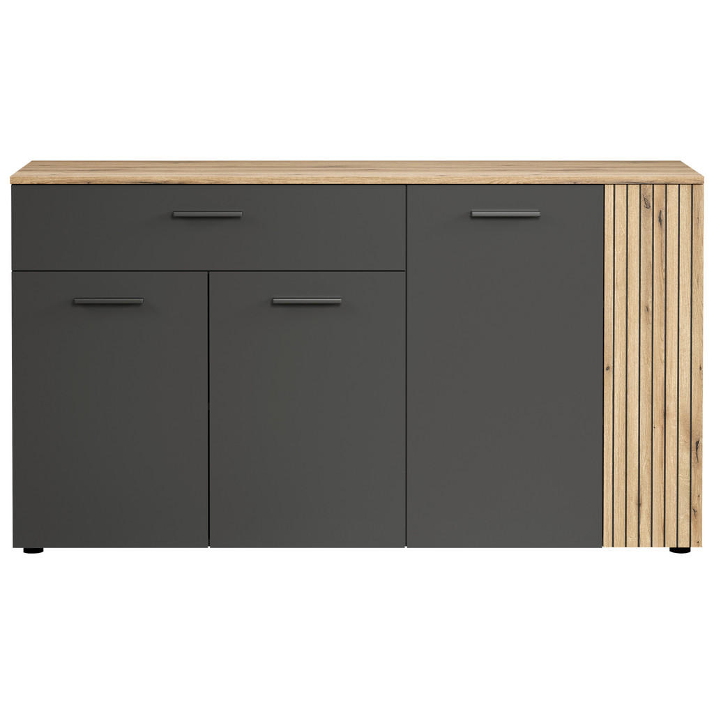 Sideboard Esteban anthrazit Eiche Nachbildung B/H/T: ca. 150x83x42 cm günstig online kaufen