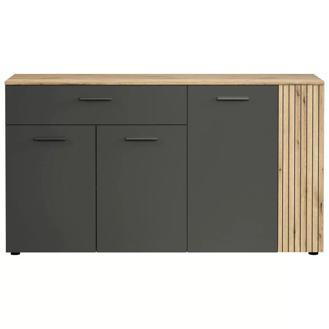 Sideboard Esteban anthrazit Eiche Nachbildung B/H/T: ca. 150x83x42 cm günstig online kaufen