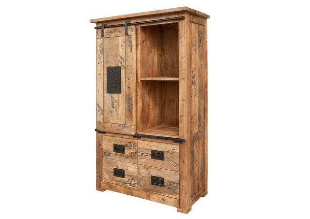 Massivmoebel24 Dreh-/Schwebetürenschrank (Schrank Mango 90x45x150 natur lac günstig online kaufen