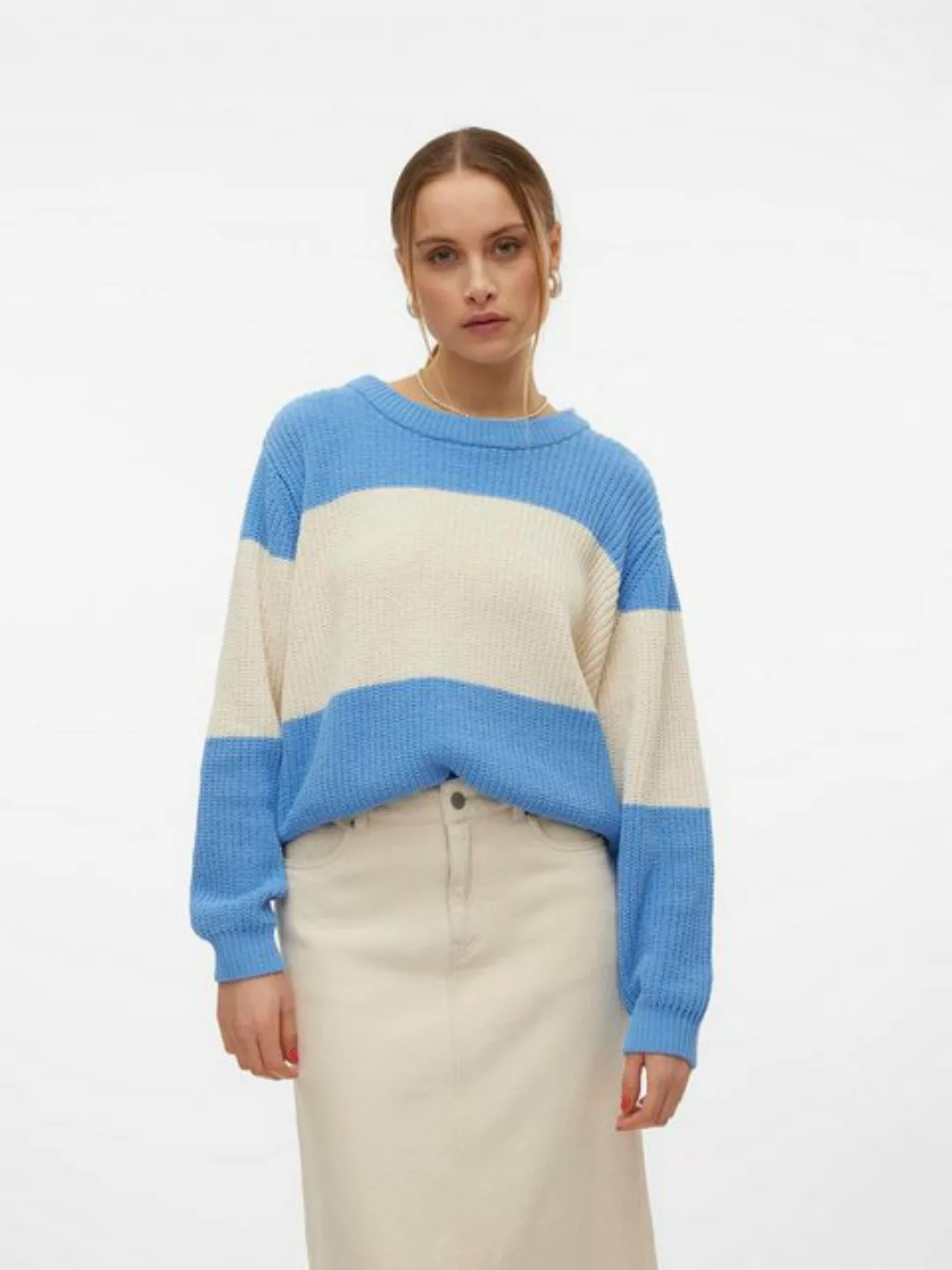 Vero Moda Rundhalspullover VMAGATE BLOCK LS O-NECK PULLOVER ENT Colorblock günstig online kaufen