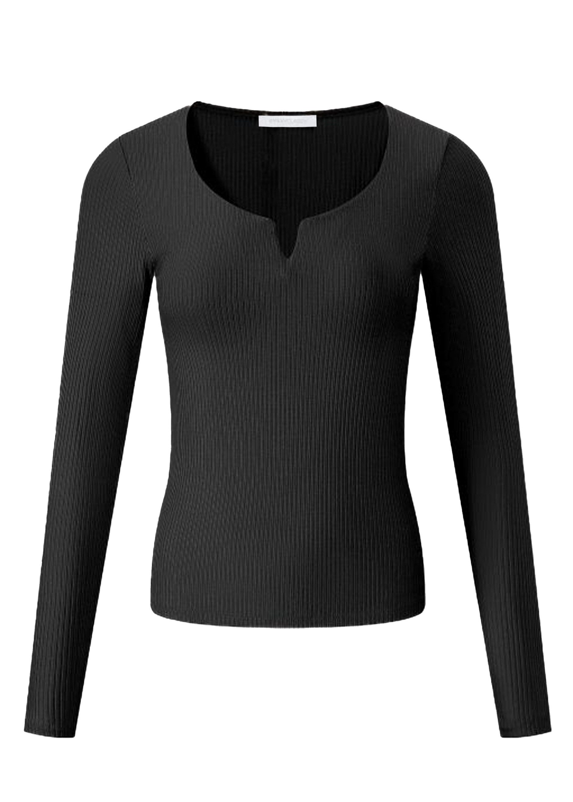 SASSYCLASSY Longshirt Geripptes Langarmshirt Damen mit günstig online kaufen