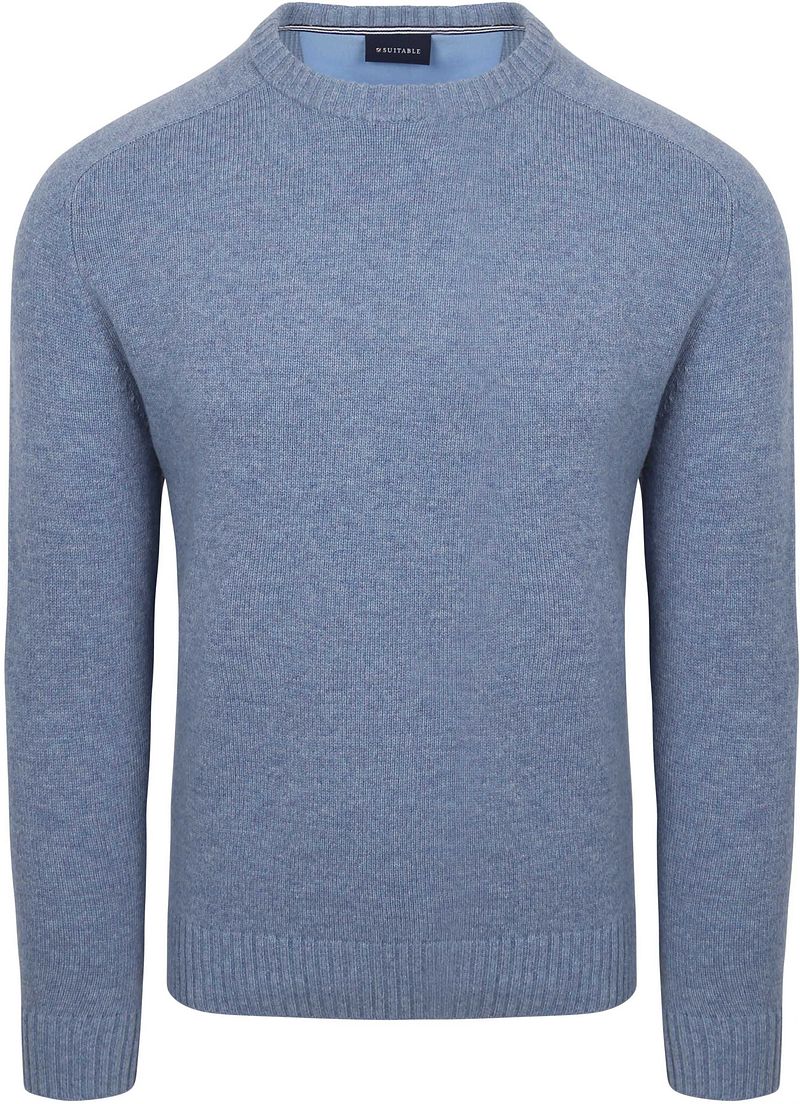 Suitable Lammwolle Pullover Rundhals Hellblau - Größe M günstig online kaufen