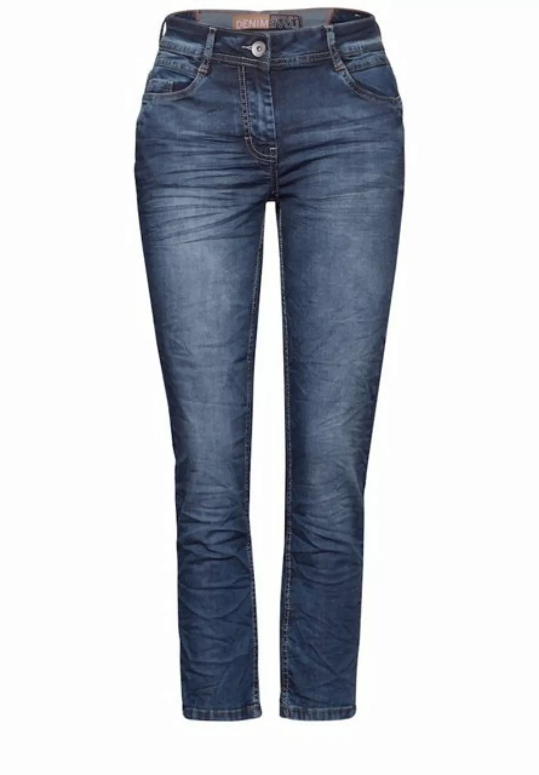 Cecil 7/8-Jeans Cecil Casual Fit Jeans in Mid Blue Used Wash (1-tlg) Five P günstig online kaufen