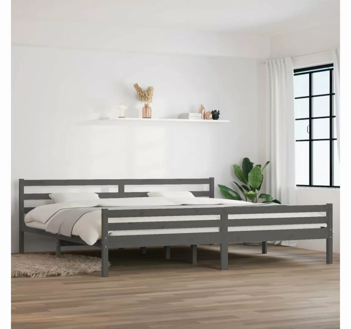 furnicato Bett Massivholzbett Grau 180x200 cm günstig online kaufen