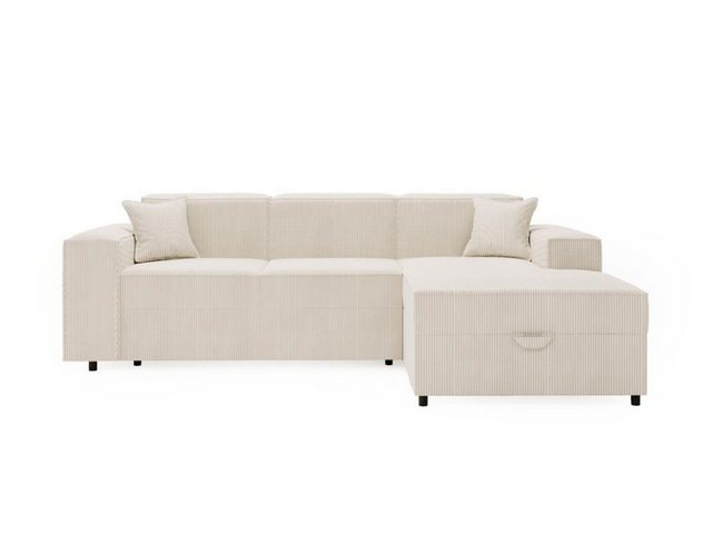 Compleo Ecksofa L-form, Modern design, Cordstoff oder Velvet SANTO, Mit Bet günstig online kaufen