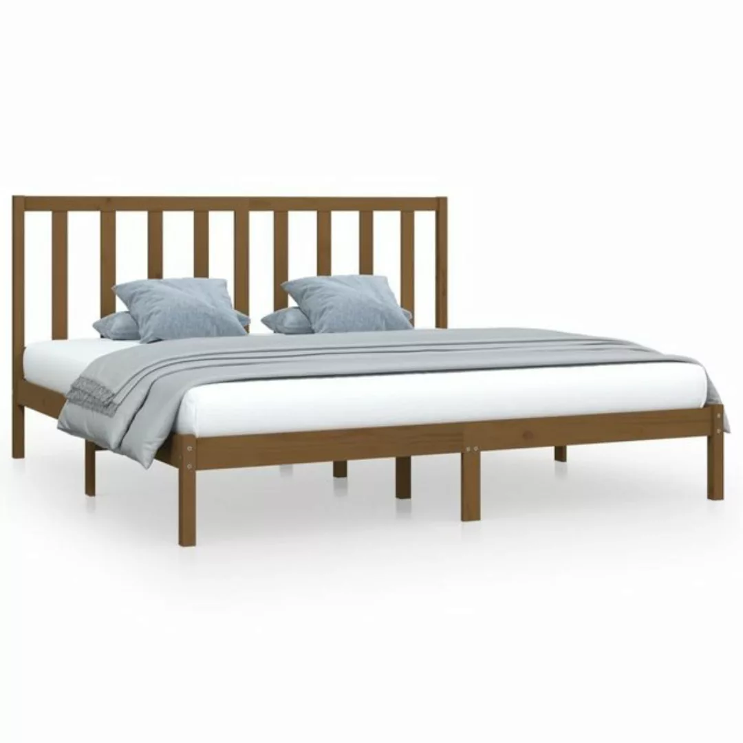 furnicato Bett Massivholzbett Honigbraun Kiefer 200x200 cm günstig online kaufen