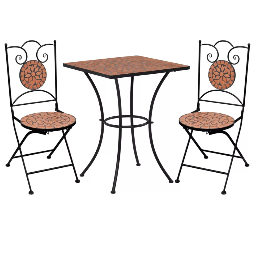 3-tlg. Bistro-set Mosaik Keramik Terrakotta günstig online kaufen