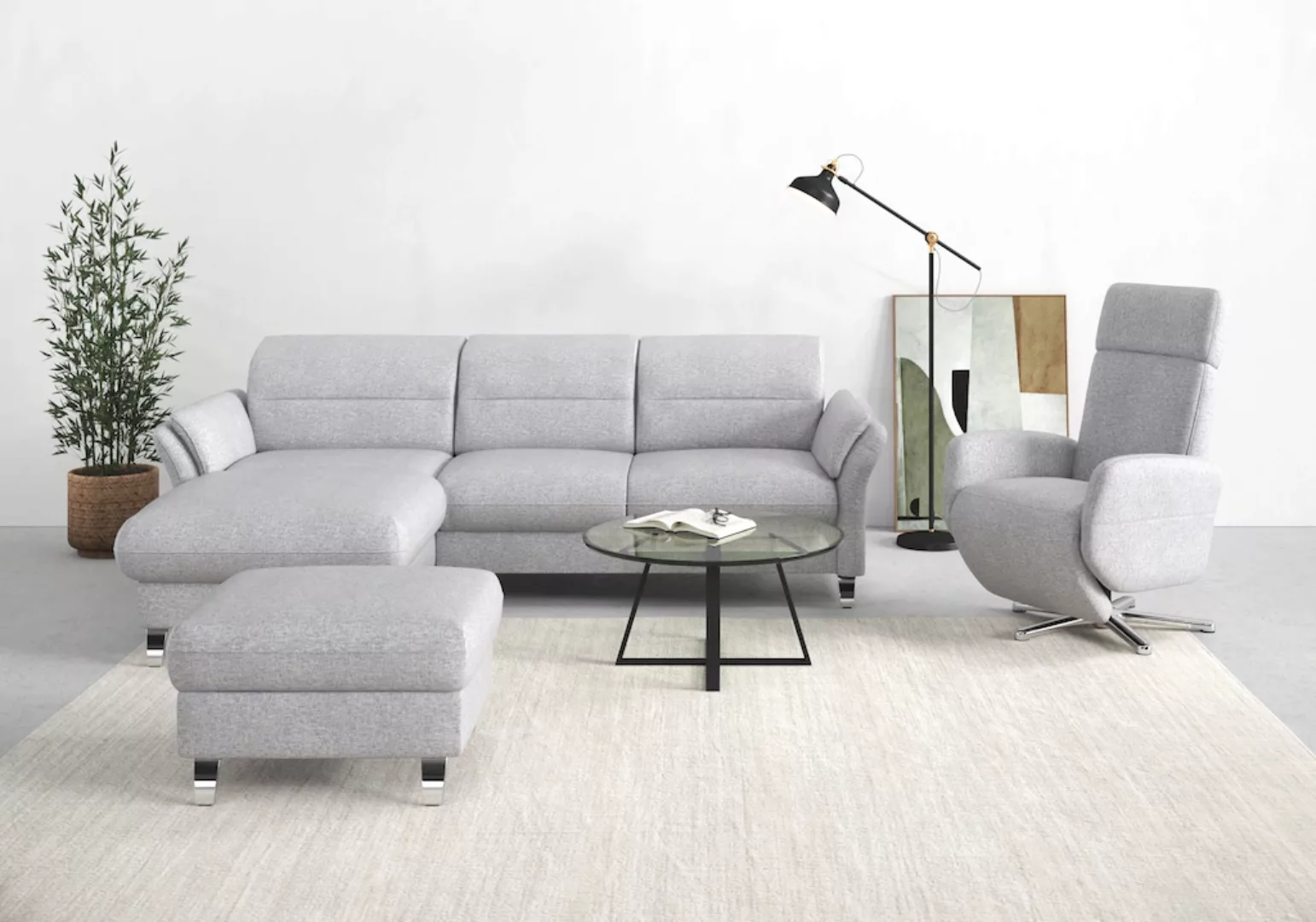 sit&more Ecksofa "Grenoble L-Form", Federkern, wahlweise mit Bettfunktion, günstig online kaufen