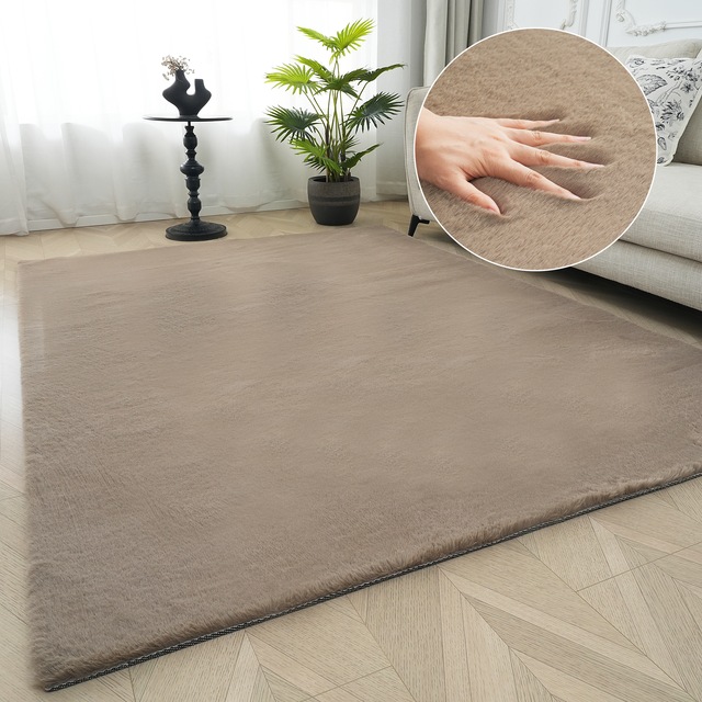Bruno Banani Fellteppich »Rabbit 2, Kunstfell Teppich, Modern«, rechteckig, günstig online kaufen