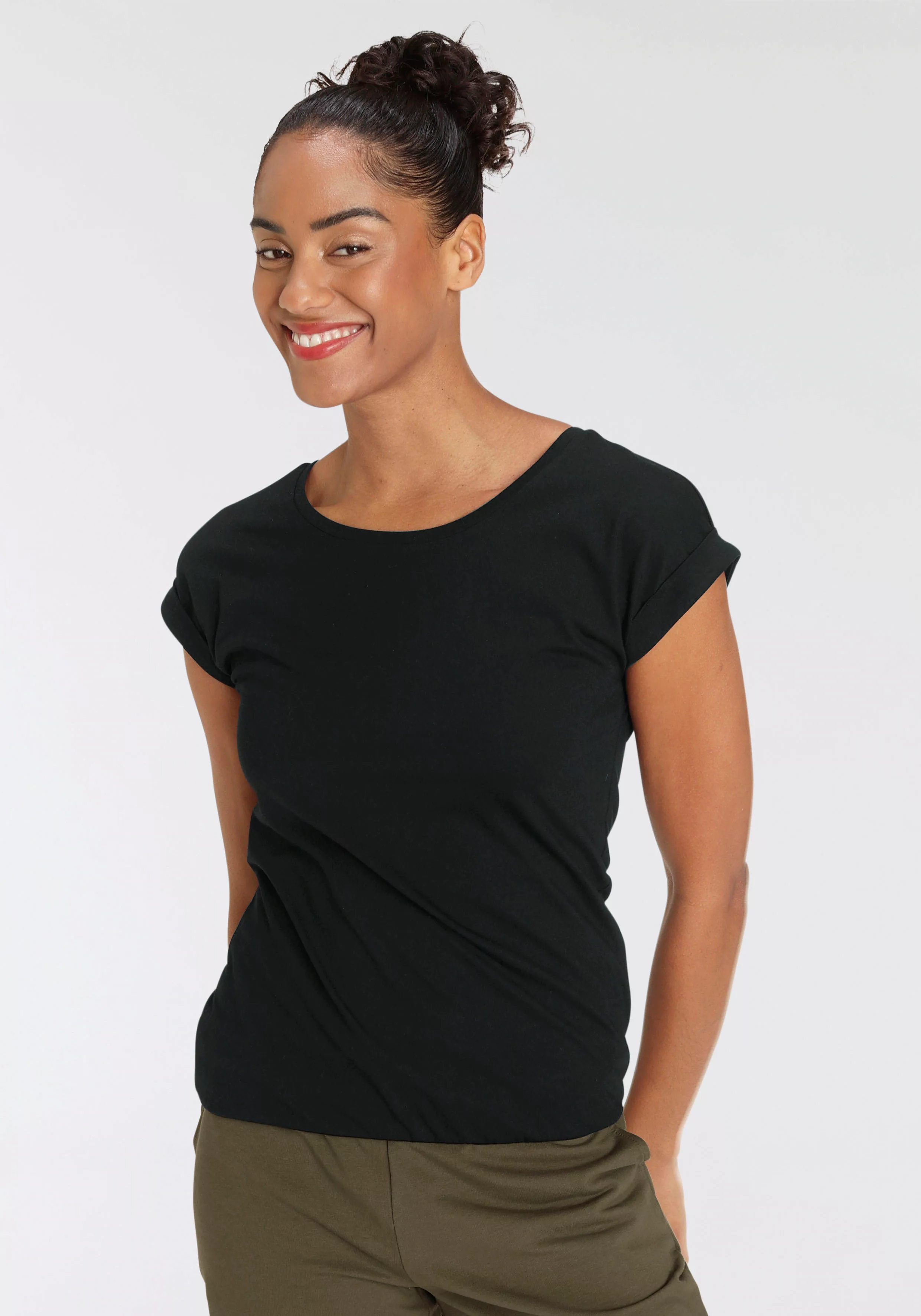 Flashlights T-Shirt mit überschnittenen Schultern & kleinem Ärmelaufschlag günstig online kaufen