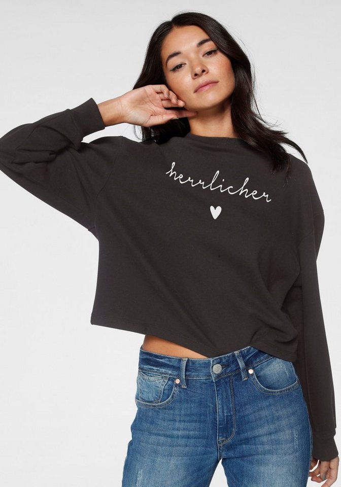 Herrlicher Sweatshirt OTINA mit Herrlicher Logo-Statement-Print günstig online kaufen