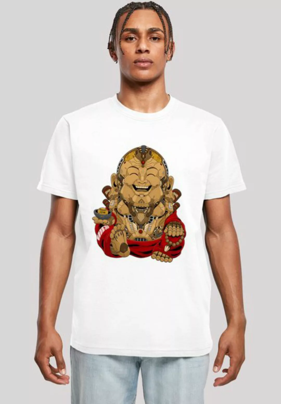 F4NT4STIC T-Shirt Happy Cyber Buddha Print günstig online kaufen