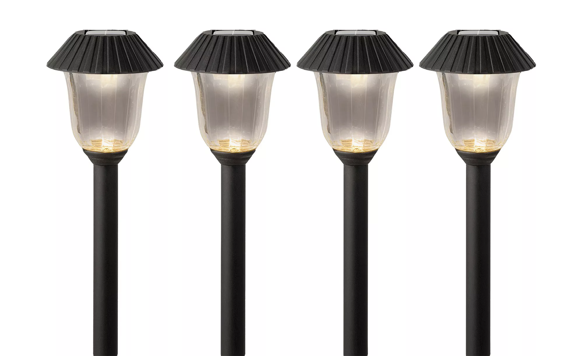 LED Solar-Bodenstäbe, 4er Set ¦ schwarz ¦ Maße (cm): H: 31,5  Ø: 11 Lampen günstig online kaufen