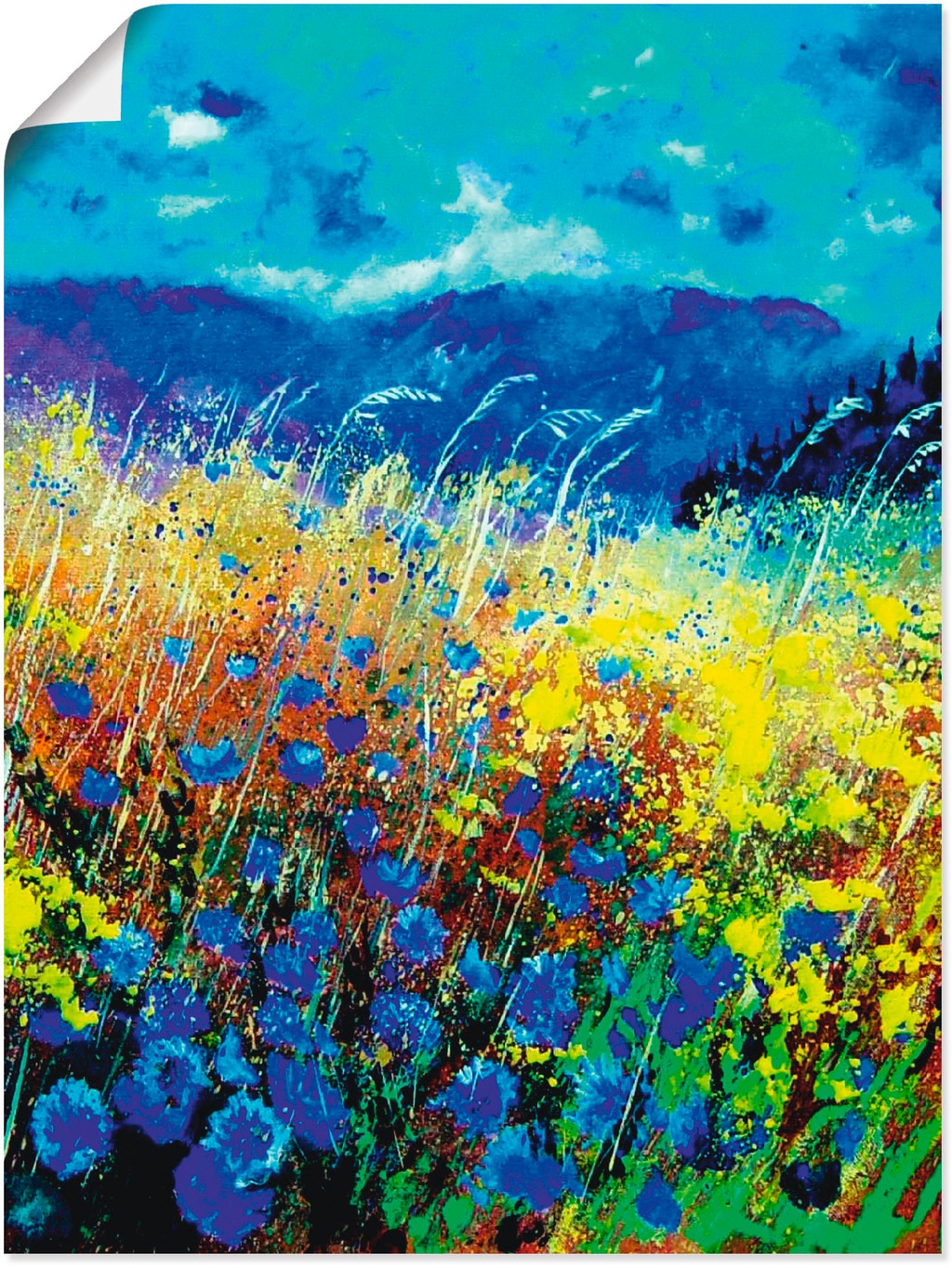 Artland Poster "Blaue wilde Blumen", Blumenwiese, (1 St.), als Alubild, Lei günstig online kaufen