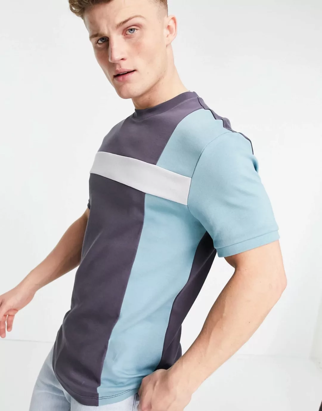 River Island – T-Shirt mit regulärer Passform in Blau günstig online kaufen