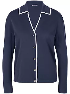 Strickjacke 100% SUPIMA®-Baumwolle Peter Hahn blau günstig online kaufen