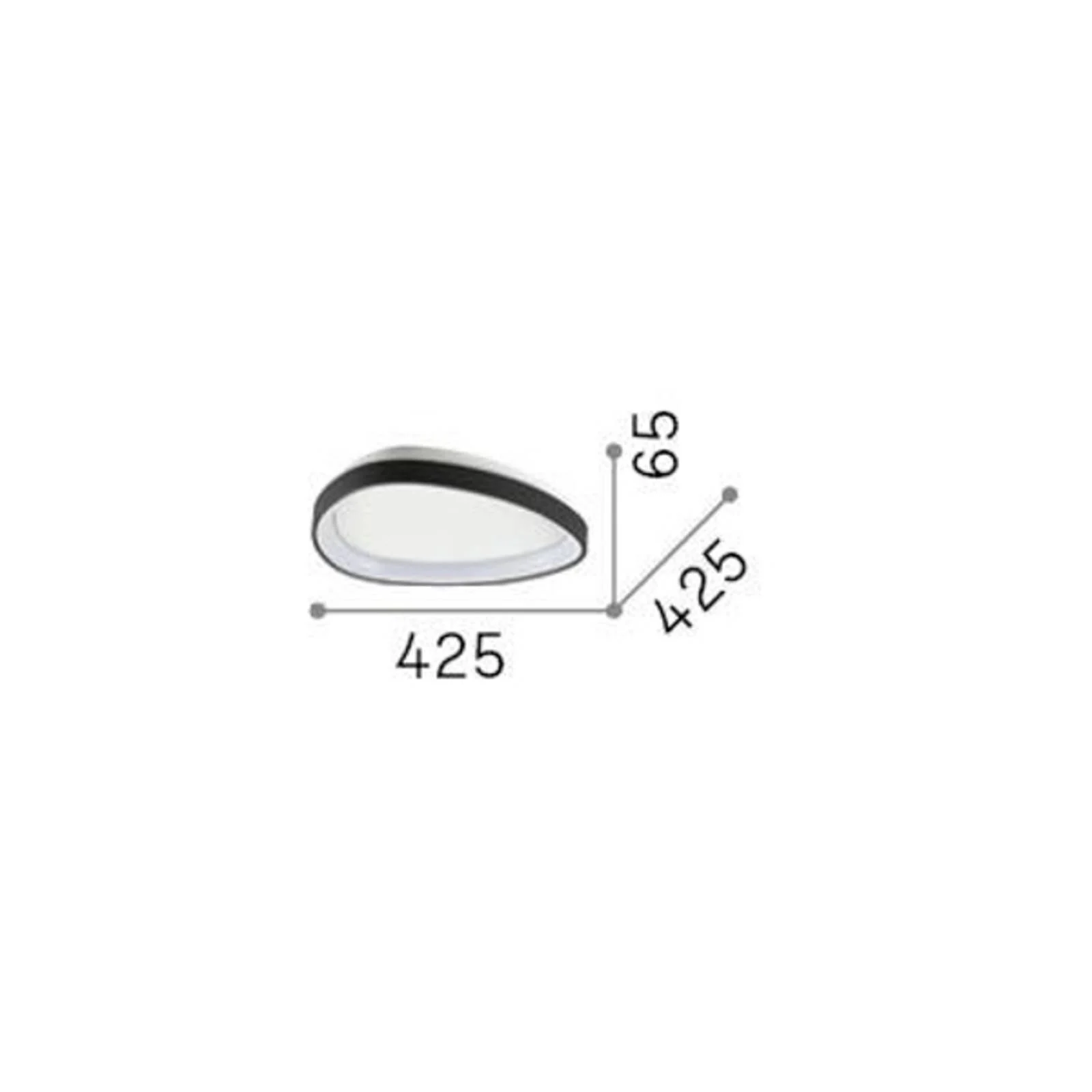 Ideal Lux LED-Deckenleuchte Gemini, schwarz, 42,5 cm, on/off günstig online kaufen