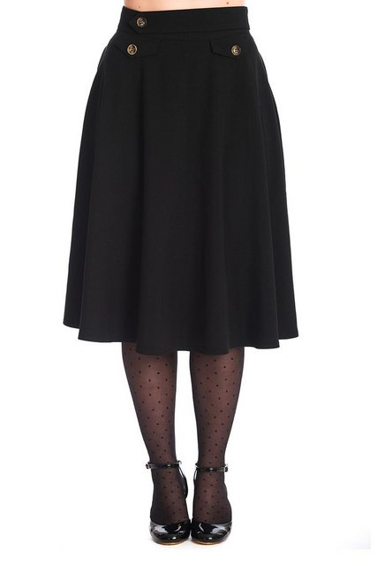 Banned A-Linien-Rock Book Club Schwarz Retro Vintage Swing Skirt günstig online kaufen