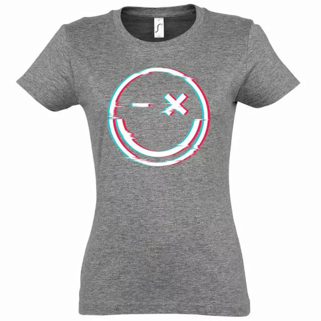 Youth Designz Print-Shirt Smile Glitch Damen T-Shirt mit lustigen Logo günstig online kaufen