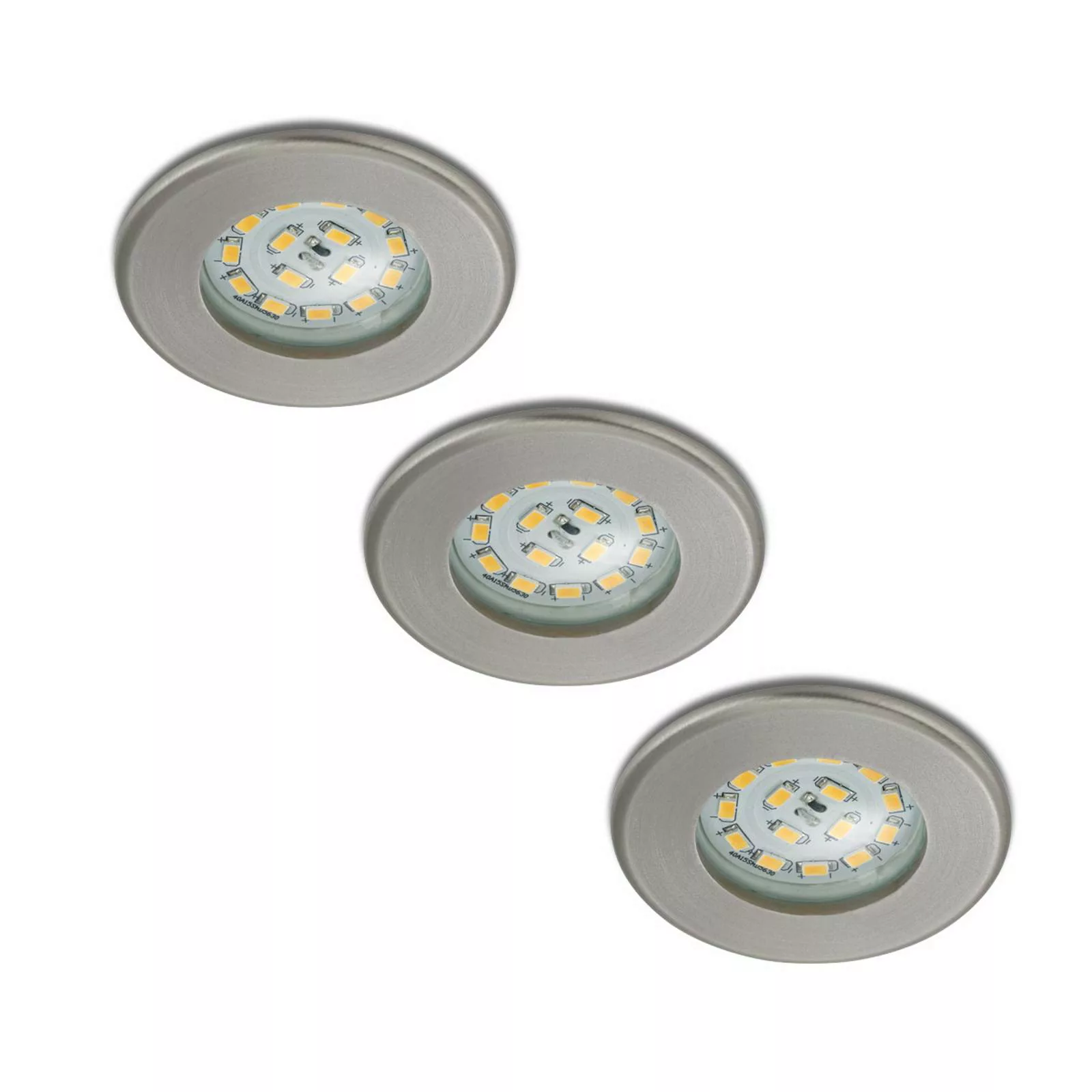 3er Set LED-Einbaustrahler Nikas IP44 nickel günstig online kaufen