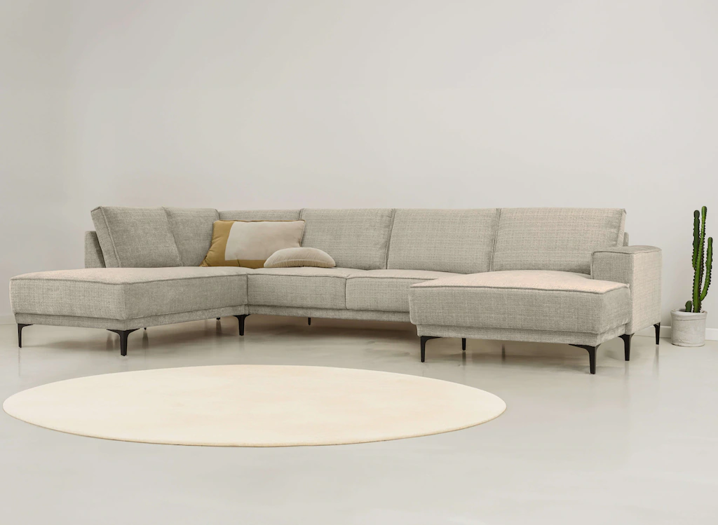 Places of Style Wohnlandschaft "XXL Sofa Oland, Struktur, Flachgewebe, Luxu günstig online kaufen