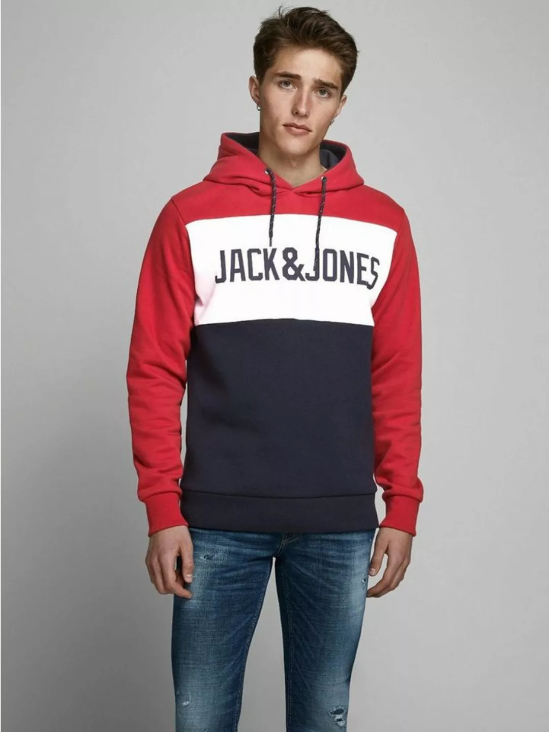 Jack & Jones Hoodie Warmer Logo Print Hoodie Sweater Pullover JJELOGO 4416 günstig online kaufen