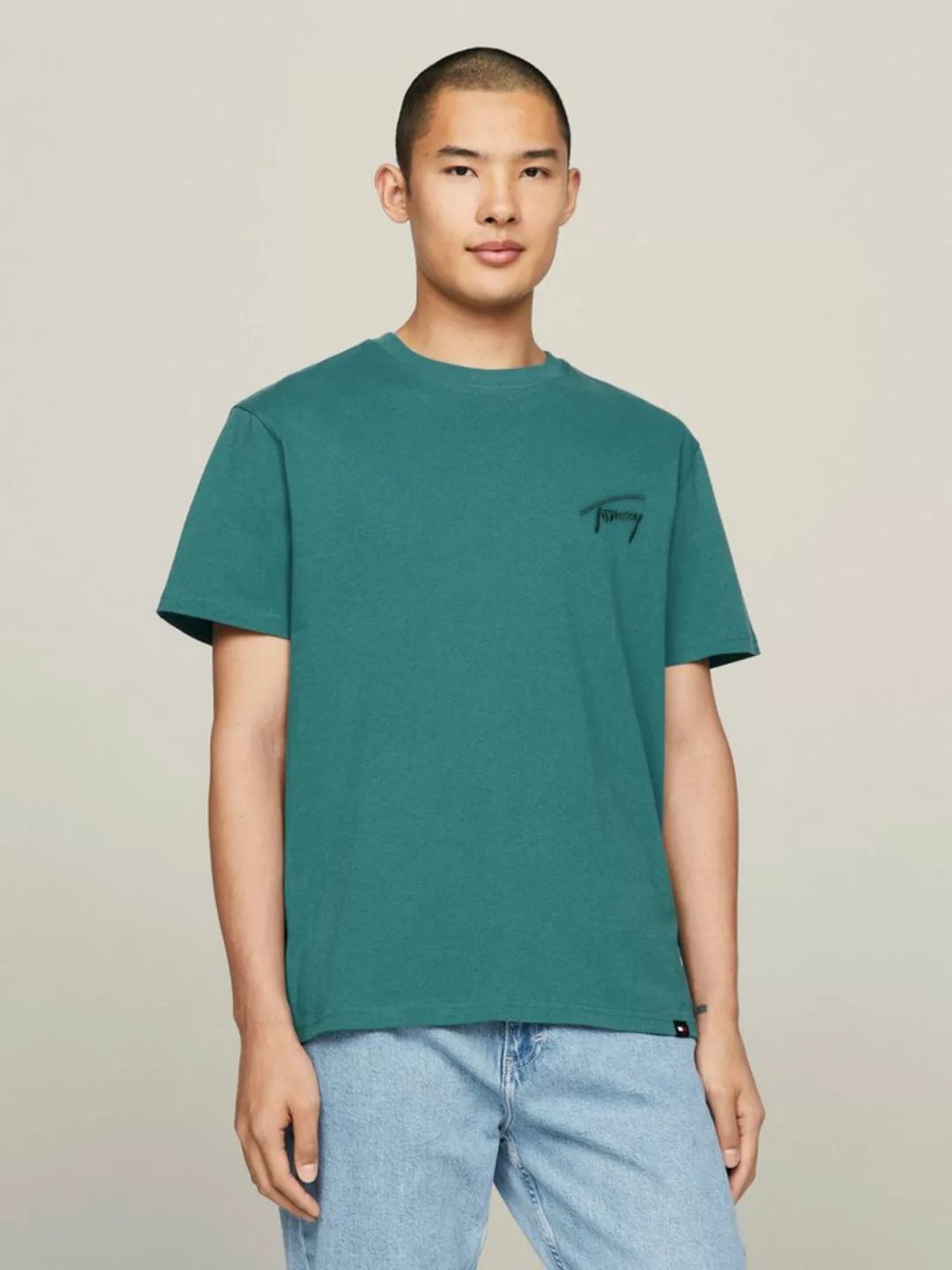 Tommy Jeans T-Shirt TJM REG SIGNATURE TEE EXT mit aufgesticktem Signatur-Lo günstig online kaufen