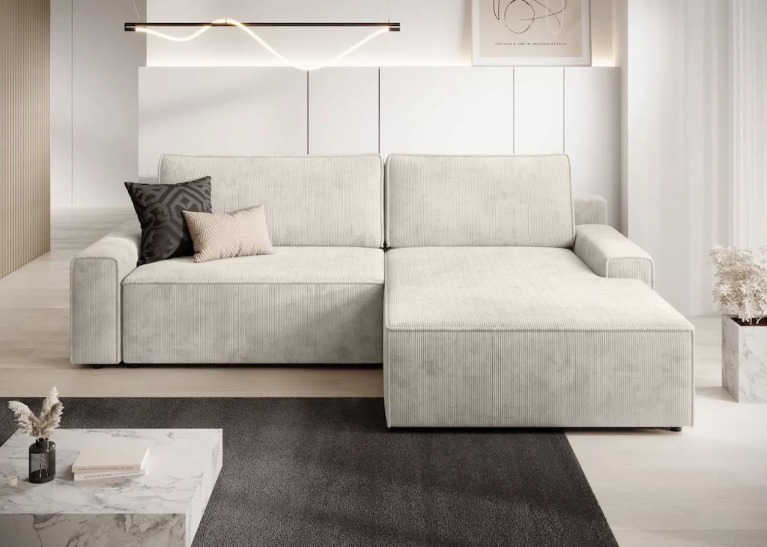 TRENDMANUFAKTUR Ecksofa "Challenge, Schlafsofa mit Bettkasten, Couch in L-F günstig online kaufen