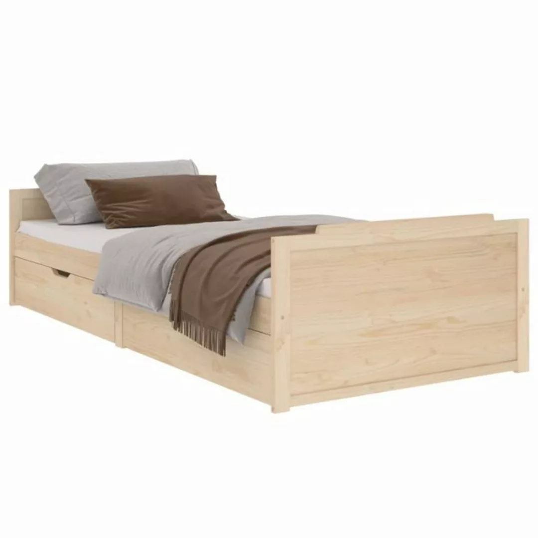 furnicato Bett Massivholzbett mit Schubladen Kiefer 90x200 cm günstig online kaufen