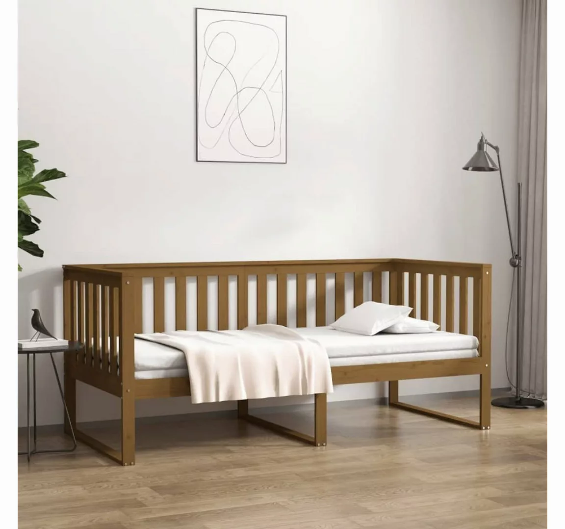 furnicato Bett Tagesbett Honigbraun 90x200 cm Massivholz Kiefer günstig online kaufen