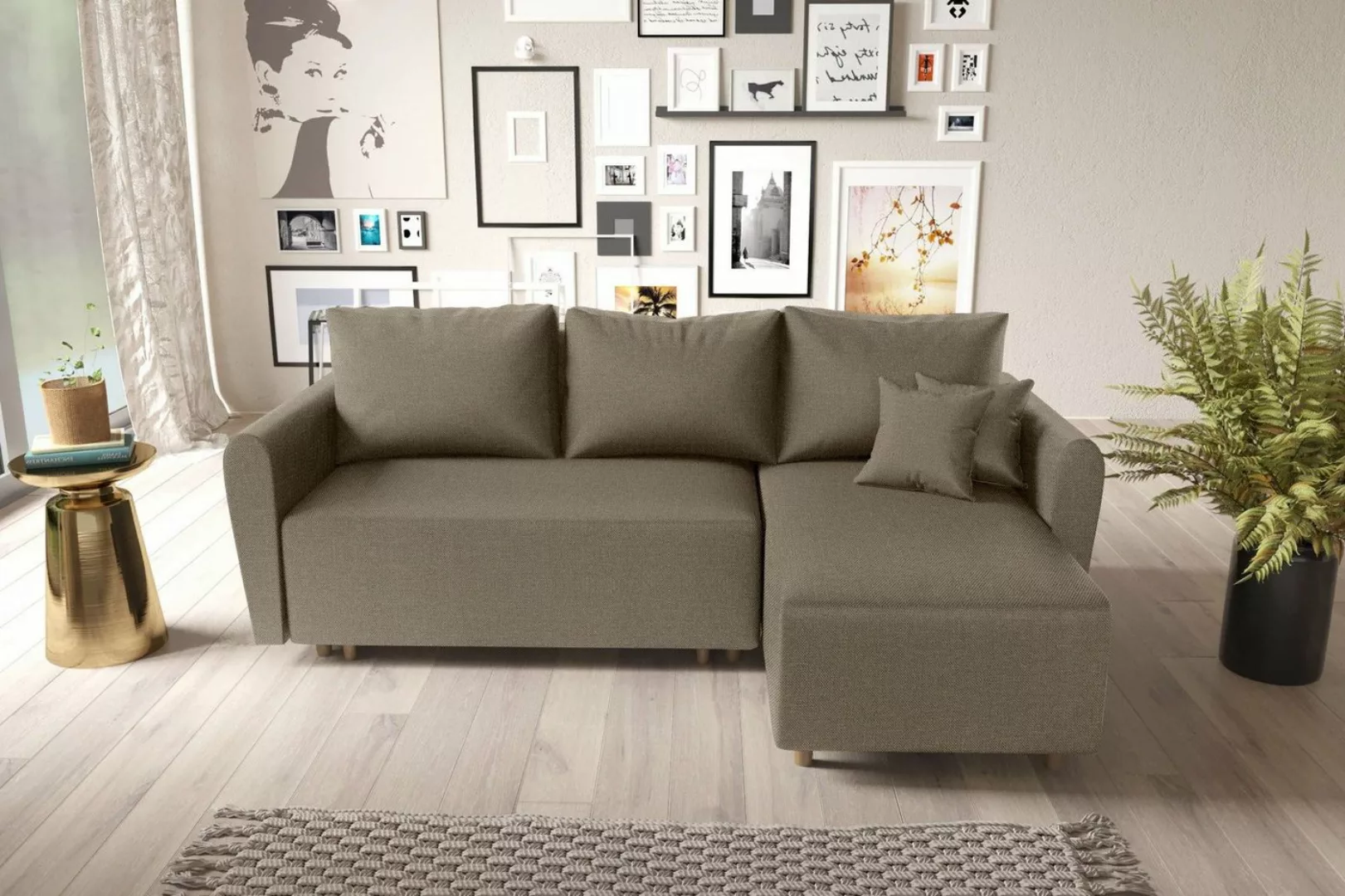 Stylefy Ecksofa Stylefy Bonna Ecksofa, L-Form, Eckcouch, mit Bettfunktion, günstig online kaufen