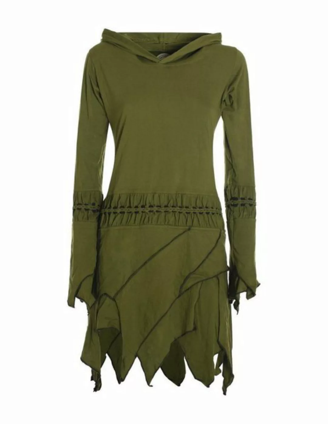 Vishes Zipfelkleid Langarm Damen Elfen Zipfel Kleid Tunika mit Zipfelkapuze günstig online kaufen