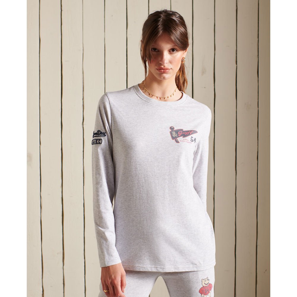 Superdry Collegiate Langarm-t-shirt L Glacier Grey Marl günstig online kaufen